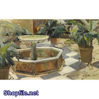 TSD3673 - Tranh sơn dầu vòi phun nước ấn tượng